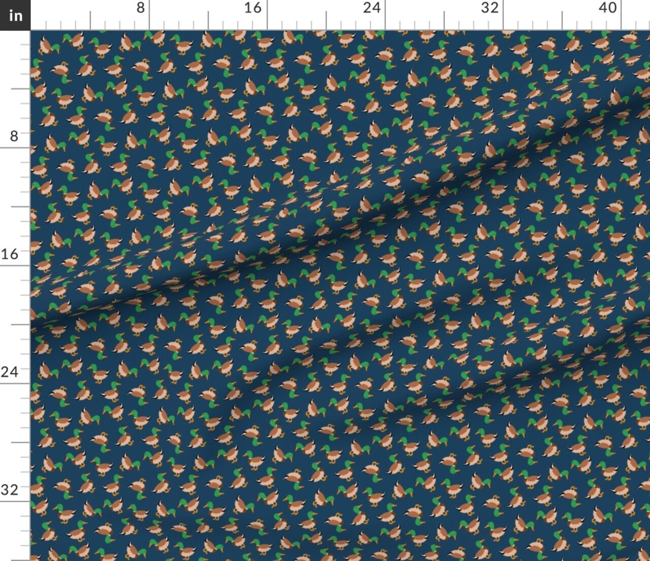 Various Fabrics by the Yard or Fat Quarter Mallard Ducks Navy Blue Cute Birds Small Scale Custom Printed Fabric by Spoonflower